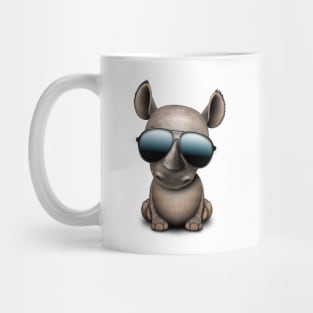 Cute Baby Rhino Wearing Sunglasses Mug